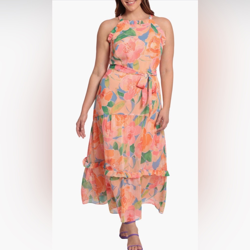 Maggie London Tiered apron dress NWOT 14